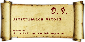 Dimitrievics Vitold névjegykártya